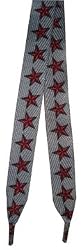 Foot Galaxy 54" Gray Lace with Red Star Shoe Laces