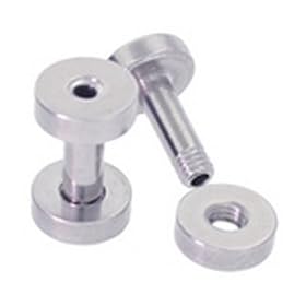 Pair Threaded End Flesh Tunnel Plugs 10 Gauge