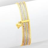 14k Tri-color Gold 7 Child Slip-on Bangles