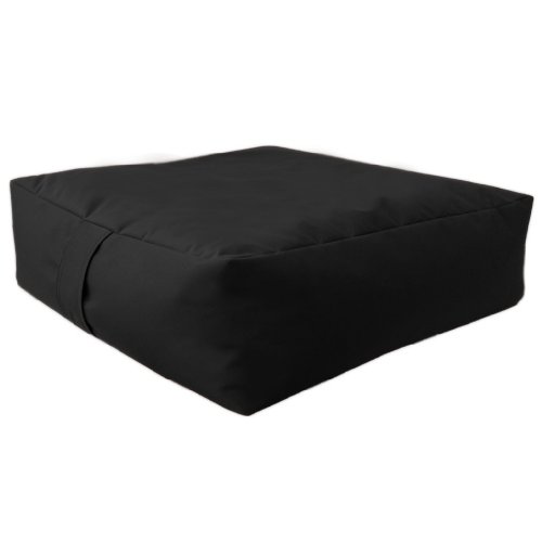 Large Bean Floor Garden Slab Cushion Stool Pouffe in Black, Great for Indoors and Outdoors. Ideal for Relaxing and Occasional seating, Made from High Quality Water Resistant Material, Available in 10 Great Colours