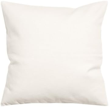 Solid White 100% Cotton Twill Throw Pillow Cover Cushion (20 x 20")