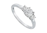 Three Stone Diamond Engagement Ring : Platinum - 0.75 CT Diamonds