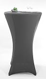 Stretch Tischhusse Stehtischhusse Ø80-85cm anthrazit