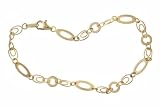 14K Yellow Gold Open Circle and Oval Link Bracelet, 7.5