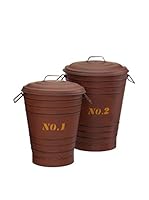 Metal Loft Set x 2 Papeleras New York Loft Rojo