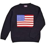 Boys American Flag Intarsia Crewneck Sweater