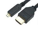 6ft Micro-HDMI (type D) to Regular HDMI (type A) high Speed Cable with Ethernet (up to 1440p) for MOTOROLA MB810 DROID X / HTC Touch EVO 4G
