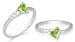 Trillion Cut Peridot Ring Sterling Silver