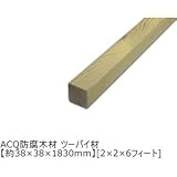ACQ防腐木材 ツーバイ材 【約38×38×1830mm】[2×2]<O>