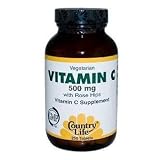 Country Life Vitamin C 500 mg with Rose Hips, Tablets, 250-C