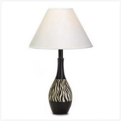 ZEBRA STRIPE LAMP W/ SHADE**NIB