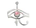 Egyptian Eye Belly Button Shield with Red Jewel