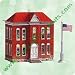Town and Country 5th schoolhouse and flagpole 2003 hallmark ornament