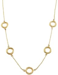 10 Karat Yellow Gold Twisted Ring Station Necklace