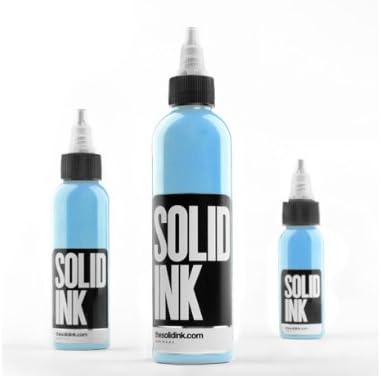 SOLID Tattoo Ink -BABY BLUE- 1oz Bottles -Tattoo Supplies-