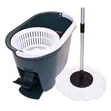 Super Floor Mop .. MOPAWAY Microfiber Super Absorbant Dry/Wet Mop. Black, with Spin Bucket with FREE Bonus Dust Remover