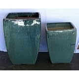 Square/Round Grey Planters L: 17x14.5 M: 12x12 REDGL78070-LBC Square/Round Grey Planters L: 17x14.5 M: 12x12 REDGL78070-LBC