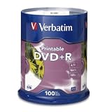 DVD+R, 16x, 4.7GB, Inkjet Printable, 100/PK, White, Sold as 1 pack