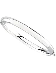 Hinged Bangle Bracelet - 6.5mm in 14k White Gold