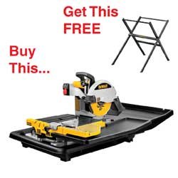 DEWALT D24000S Heavy-Duty 10-inch Wet Tile Saw with Stand