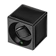 Swiss Kubik Single Watch Winder - Black Calf Leather