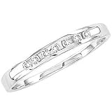 1/10 Carat Diamond 14k White Gold Wedding Ring