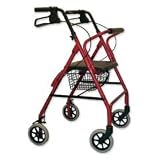 Soft Seat Lightweight Invacare Rollator Walker - Burgundy