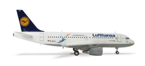Herpa Wings Lufthansa A319 1:200 Lu & Cosmo Model Airplane-image