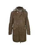 Forzieri Detachable Hood Men's Dark Brown Shearling Coat