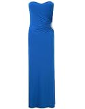 Side Embellish Diamonte Trim Maxi Dress, BLUE , Size S/M-M/L