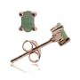 18K Rose Gold over Sterling Silver Emerald 5x3mm Oval Stud Earrings