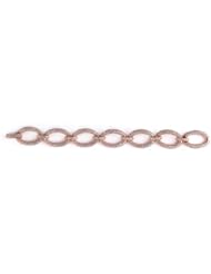 Sterling Silver & Cz Pink Gold Plated Link Bracelet