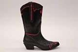 Womens Dav Calico Cowboy Black Rubber Boots