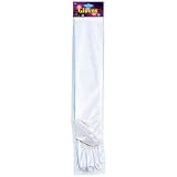  : Long Velveteen Gloves White Adult (One-Size)