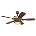 Monte Carlo 5SBR56TBD Strasburg 56-Inch 5-Blade Ceiling Fan with Remote, Uplight, Light Kit and Mahogany Veneer Blades, Tuscan Bronze