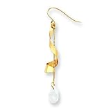 14k 8X5mm CZ (Cubic Zirconia) and TwiSt Drop Wire Earrings