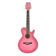 Daisy Rock WildWood Acoustic Short Scale Guitar, Pink Burst