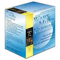 Wart Mole Vanish Award Winning, All Natural, Wart, Mole, Skin Tag, Syringoma & Genital Wart Remover Removal. Remove with only ONE 20 minute application! No daily application of creams, oils or acids. Pristine Herbal Touch - the only authorized seller