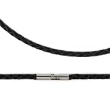Black Braided Leather Choker Stainless Steel Clasp on Sale Now at Lusterforever