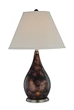 Lite Source LS-21192 Dacian Table Lamp, Antique Brass Painted Glass with Off-White Shade