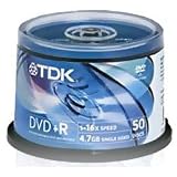 Electronics : TDK TDKDVD+R/50 DVD+R Recordable 1-16x Speed (50 spindle pack)