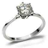 Size 7 Clear Cubic Zirconia Stainless Steel Ring