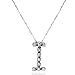 10K White Gold Diamond I Pendant w/ 18 Chain