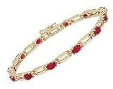 Ruby and Diamond Open Arches Link Bracelet