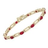 Ruby and Diamond Open Arches Link Bracelet