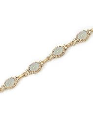 14K Yellow Gold Oval Opal Bracelet