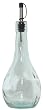 Spanish Recycled Glass Pear Shaped Oil Bottle 11"H Set of Two