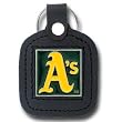 Oakland Athletics Square Leather Key Chain - MLB Baseball Fan Shop Sports Team Merchandise