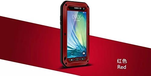 Love MEI Galaxy A7 Case,double-bb ,4-layer Protection Cover Case for Samsung Galaxy A7 ,5 Colors Corning Gorilla Glass Aluminum Metal Protective Case for Samsung Galaxy A7,A7000,A7009(Water/dirt/shock Proof) (Red)
