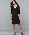 Jones New York Dress, Three-Quarter Sleeve Knot Front Matte Jersey